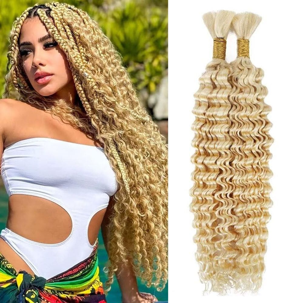 Braiding Hair LYISKB 613 Blonde Deep Wave 100g 20cm, pacote com 2