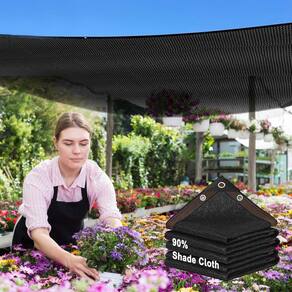 Tecido de sombra HOLAA 90% protetor solar 3x3m, resistente a rasgos, preto