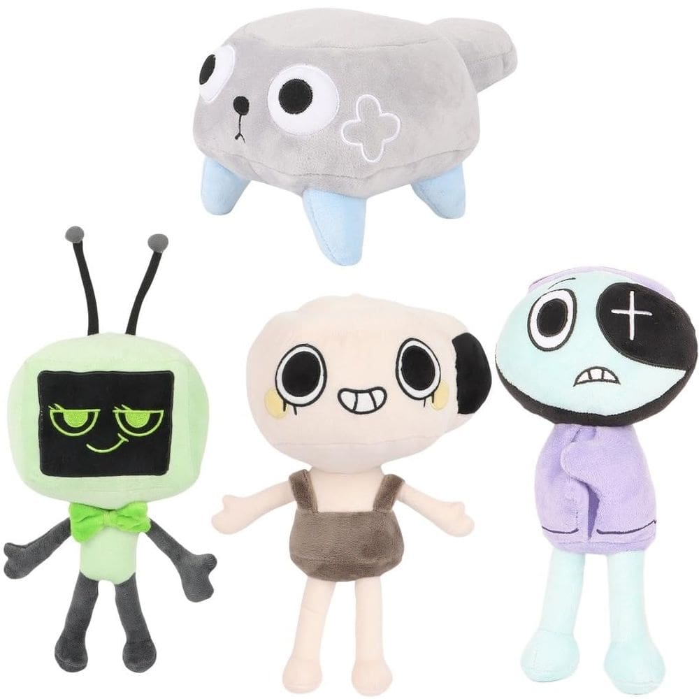 Conjunto de pelúcia HXLAI Dandy`s World 2024 Pebble Vee Shelly Astro 4 unidades