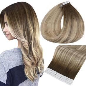 Extensões de cabelo Full Shine Tape 50 g, 20 unidades, 50 cm, cabelo humano