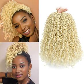 Cabelo de crochê Aksice Yanky Twist 25 cm, 8 pacotes, sintético, 613#