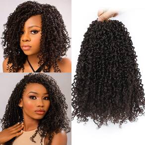 Cabelo de crochê Aksice Yanky Twist 20 cm, 8 pacotes, sintético, 4#