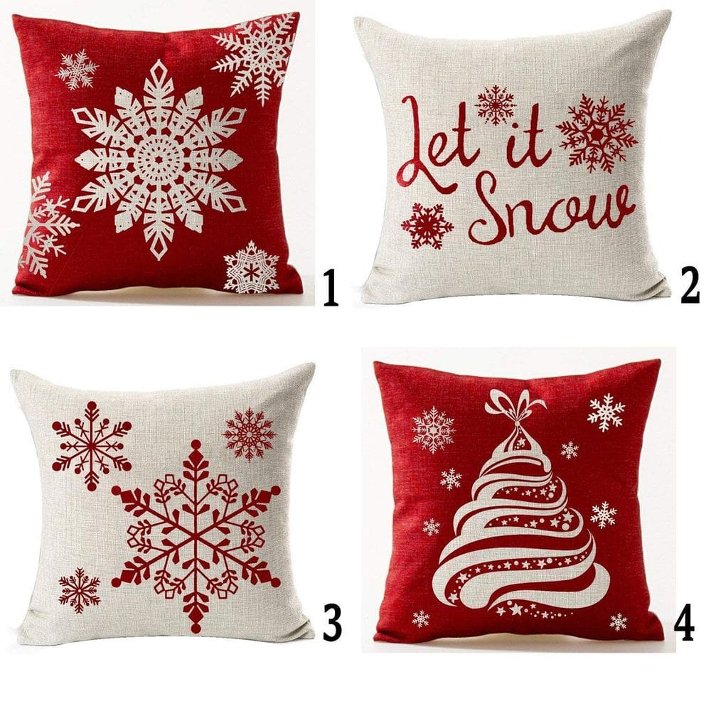 Capa de almofada Andreannie Christmas Beige Let It Snow