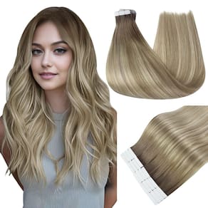 Fita adesiva Full Shine para extensões de cabelo em 50 g e 20 cm de loira/marrom