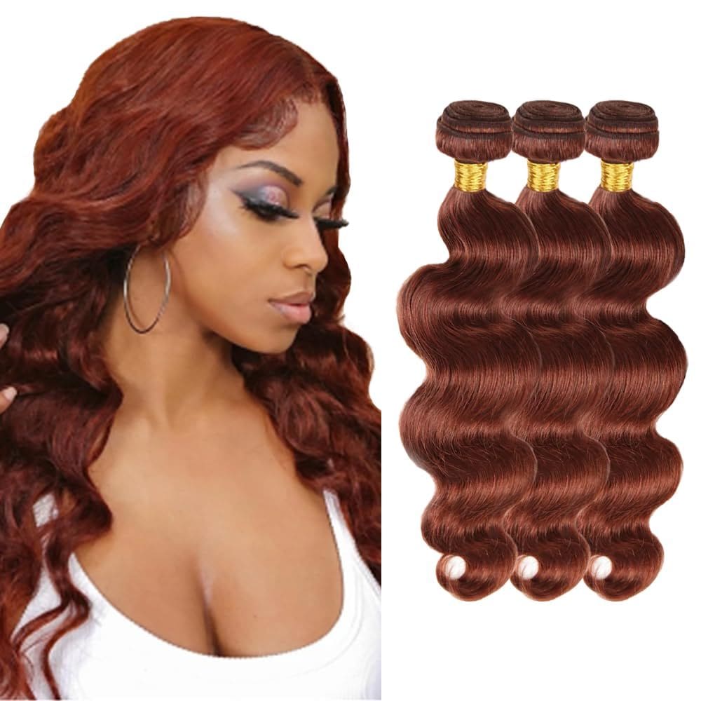 #33 Pacotes de cabelo humano LadrxADR Brown Body Wave 3 pacotes 22 24 26 cm