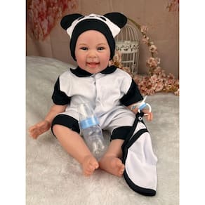 Bebê Reborn Menino Corpo de Pano Macio Carequinha Acessórios