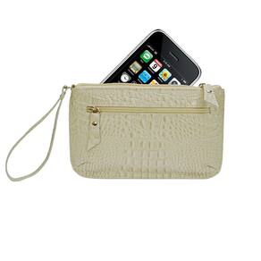 Bolsa Clutch Carteira de Mão Porta Celular Feminina em Couro autêntico Madamix