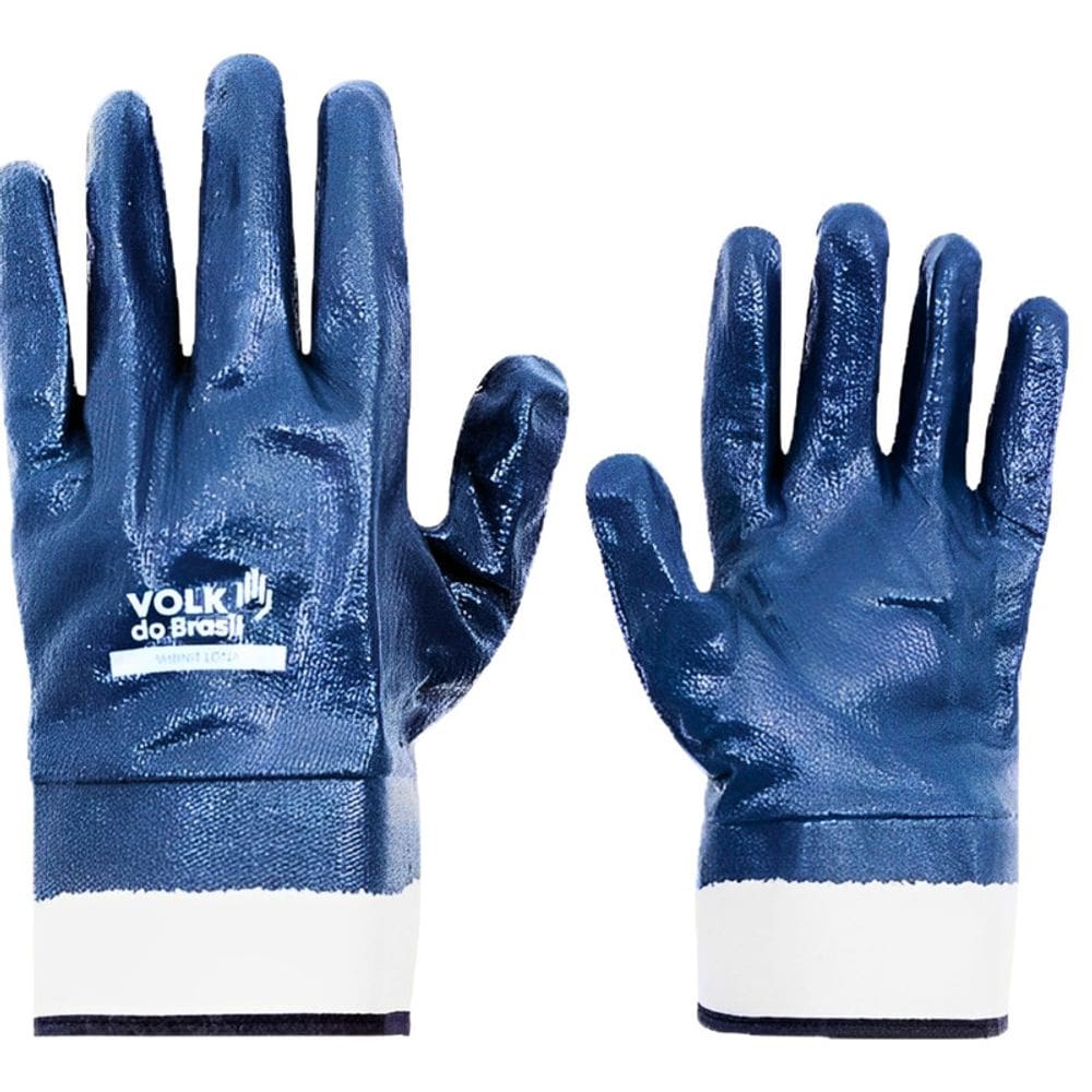 Luva Proteção Nitrílica Punho Lona Produtos Químicos VDBNIT Volk CA 25116