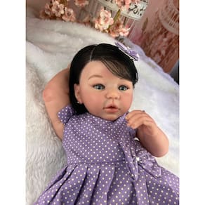 Boneca Reborn Menina Realista Com Chupeta Pode Dar Banho