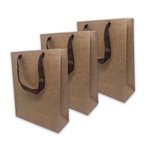 Kit 10 Sacolas De Papel Kraft P Com Alça Prática 20 cm