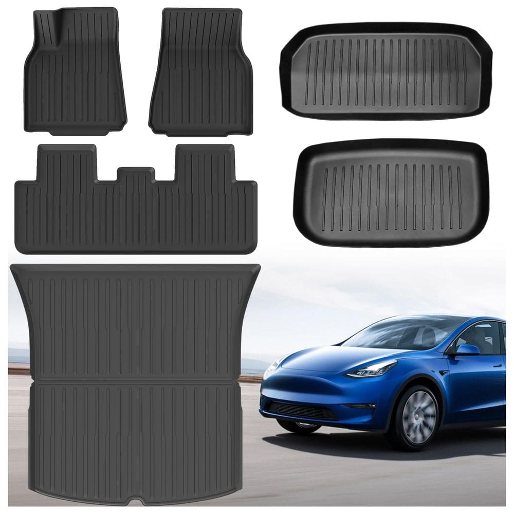 Tapete de chão OUTPRIZE para Tesla Model Y 2021-2024 TPE 6 unidades