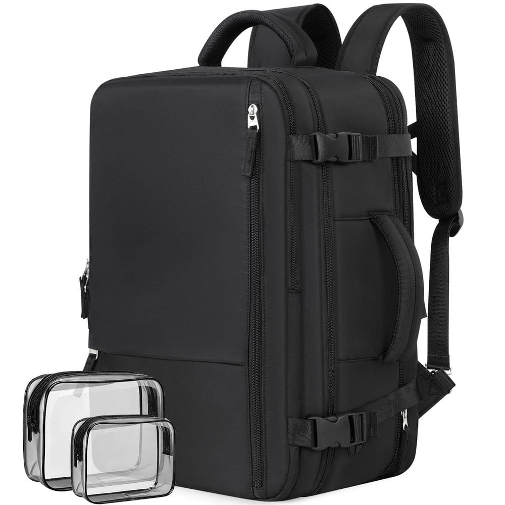 Mochila de viagem para laptop Rinlist Carry On 17,3" preta impermeável