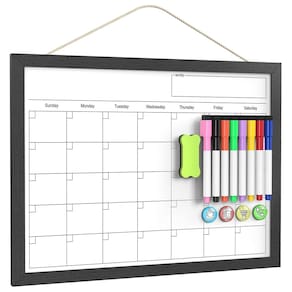Calendário apagável a seco Tankee 43x33cm, quadro branco magnético