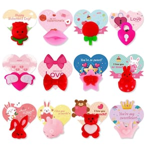 Pacote com 24 peças Mochi Squishies Toys MGParty Valentine com vales-presente
