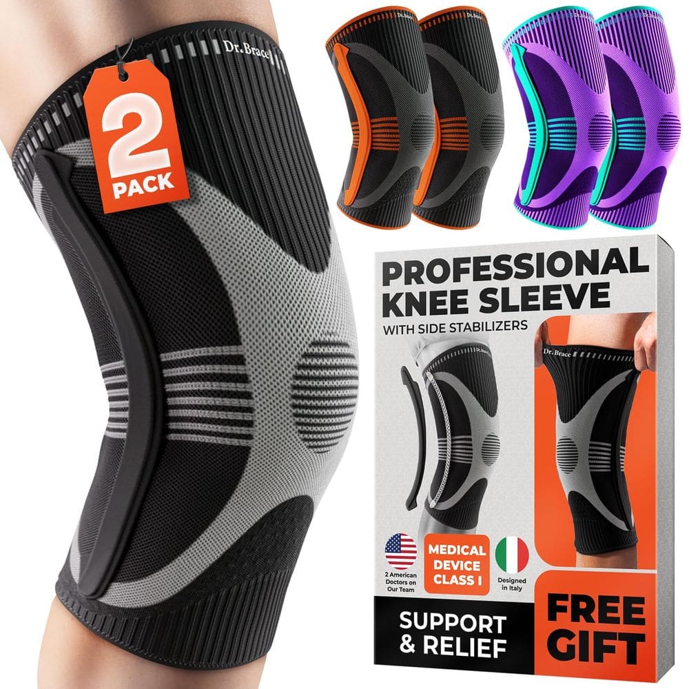 Joelheira DR. BRACE ELITE com estabilizador de tamanho, pacote com 2 unidades Mercury