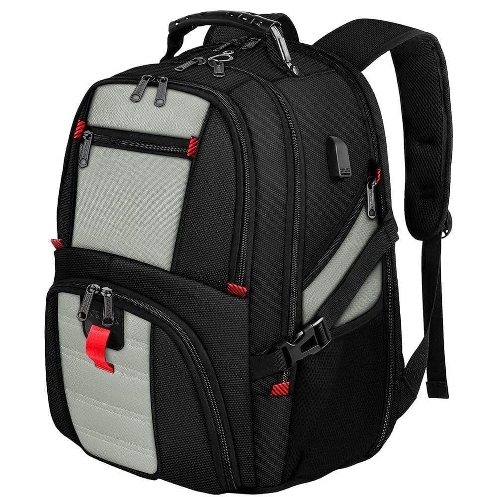 Mochila para laptop YOREPEK 18.4 com porta de carregador USB cinza