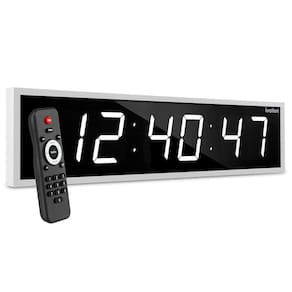 Relógio LED Ivation Huge de 91 cm com cronômetro, alarmes e temporizador branco