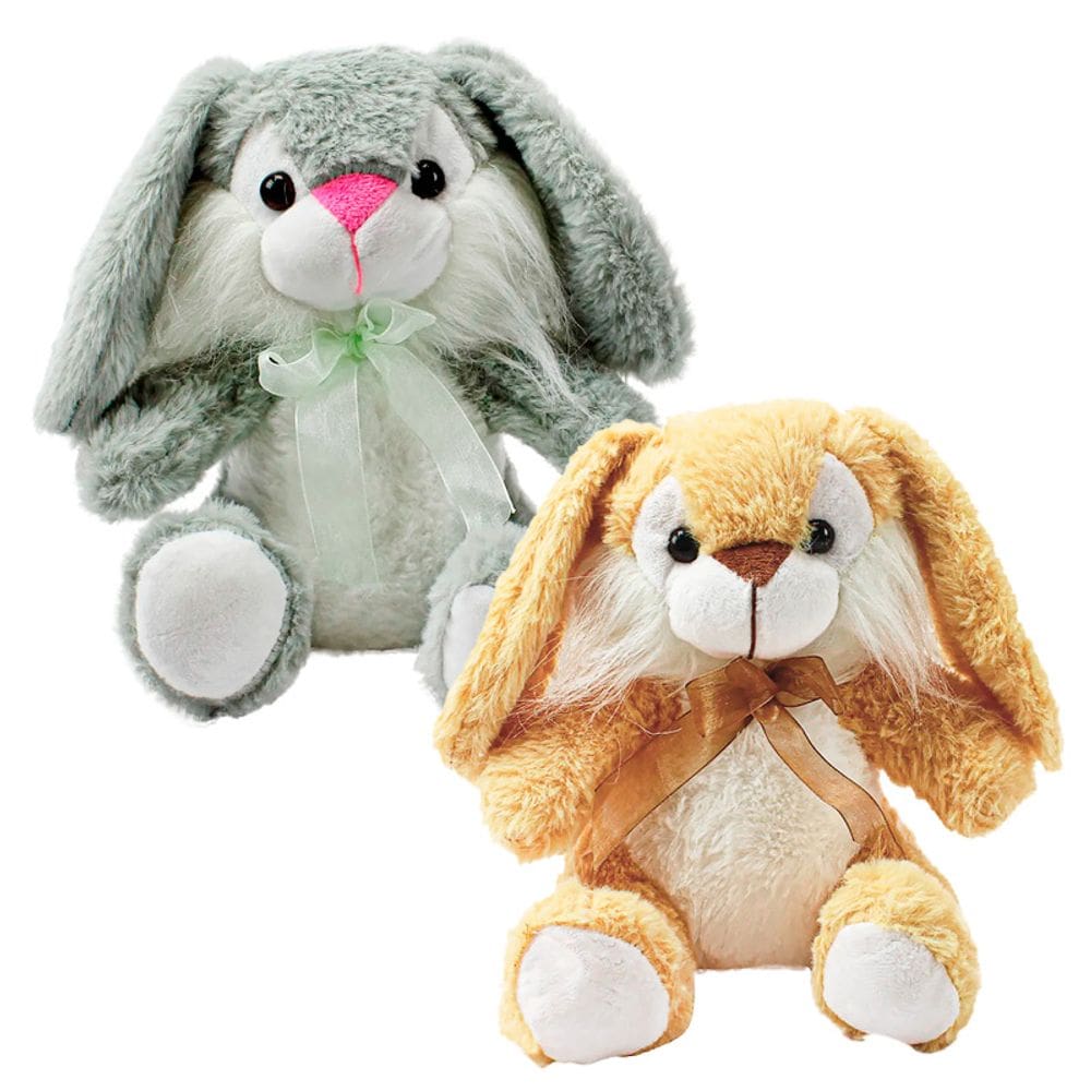 Pelúcia de Coelho com Lacinho Orelhudo Cor diversa Bege ou Cinza R3283 - BBR Toys
