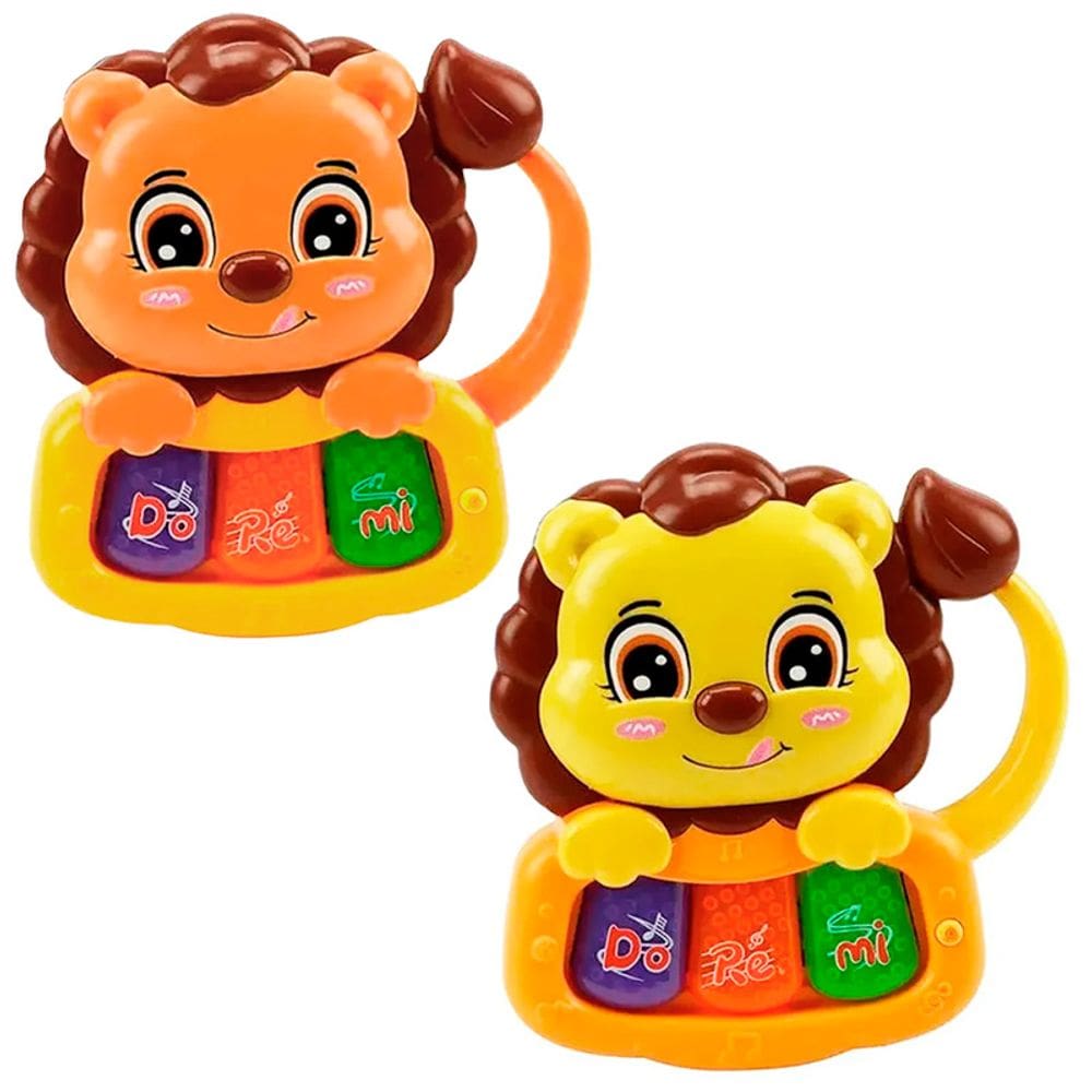 Chocalho Sonoro Animalzinho Leão Cor diversa Super Baby R3317 - BBR Toys