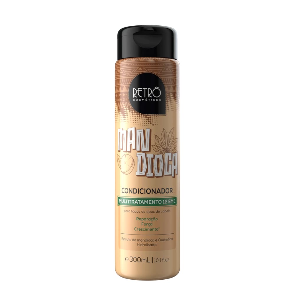 Condicionador Retrô Cosméticos 12 em 1 Hidratante e Fortalecedora Mandioca - 300mL