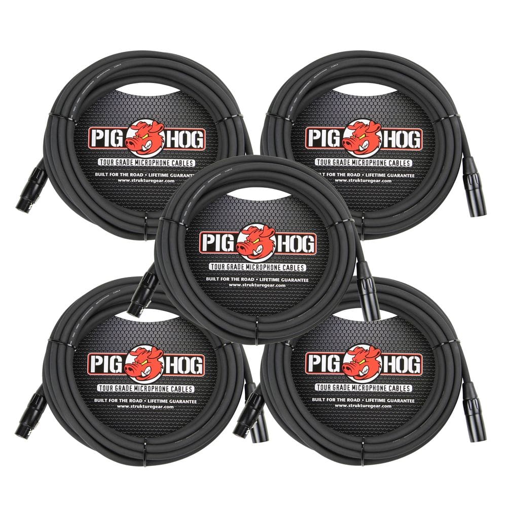 Cabo de microfone Pig Hog PHM25 de alto desempenho 8 mm XLR 25 pés