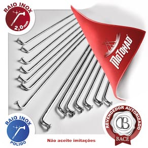 Kit de Raio Inox Bicicleta 280 x 2,0mm (72 raios + niples)