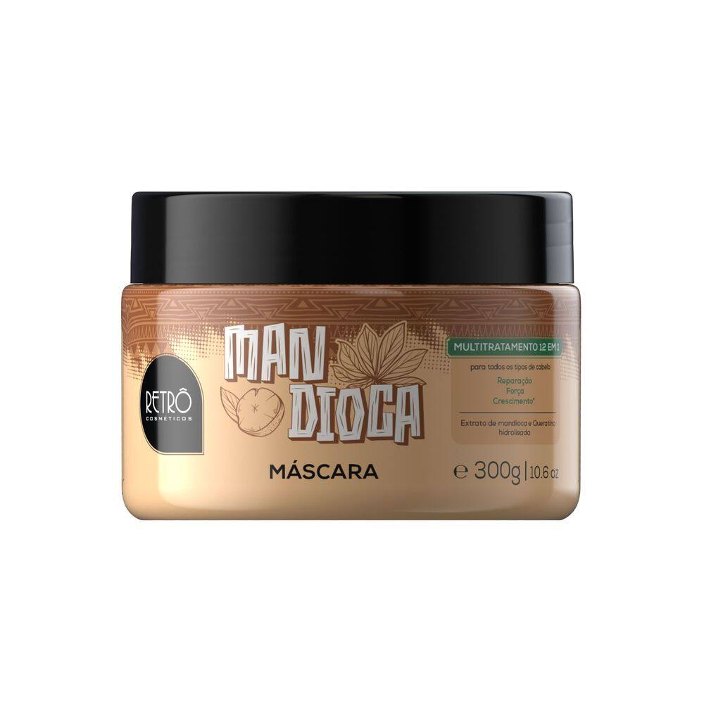 Máscara Retrô Cosméticos 12 em 1 Hidratante e Fortalecedora Mandioca - 300g
