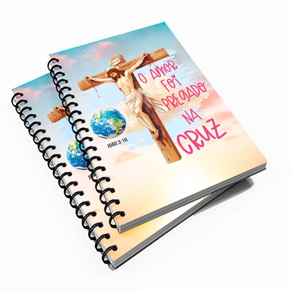 10 Cadernetas Evangélica 48 fls Jesus Amor