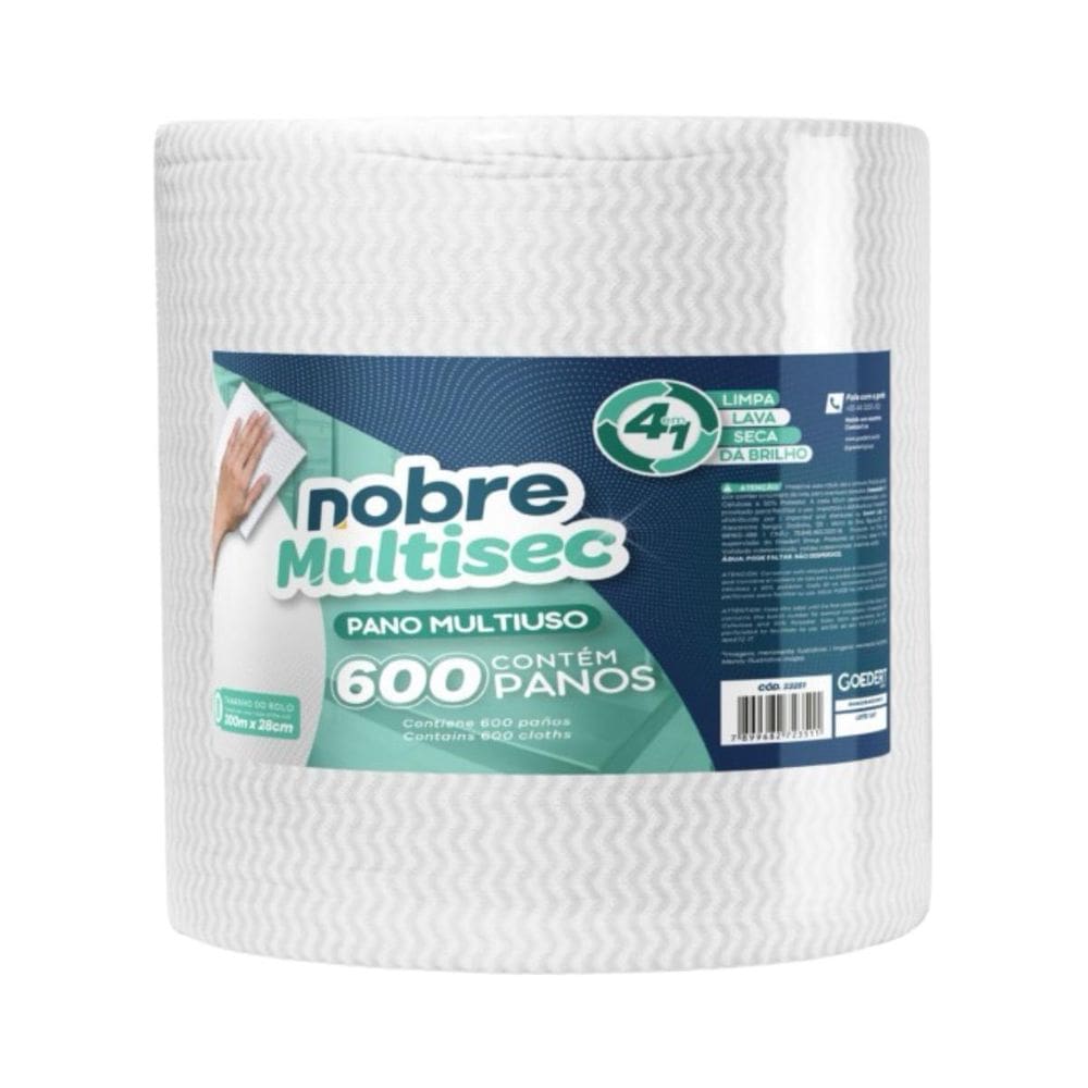 Pano Multiuso Slim Rolo 28Cm X 300M Branco Eficiente