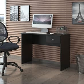 Mesa Escrivaninha Compacta com Gaveta Preto