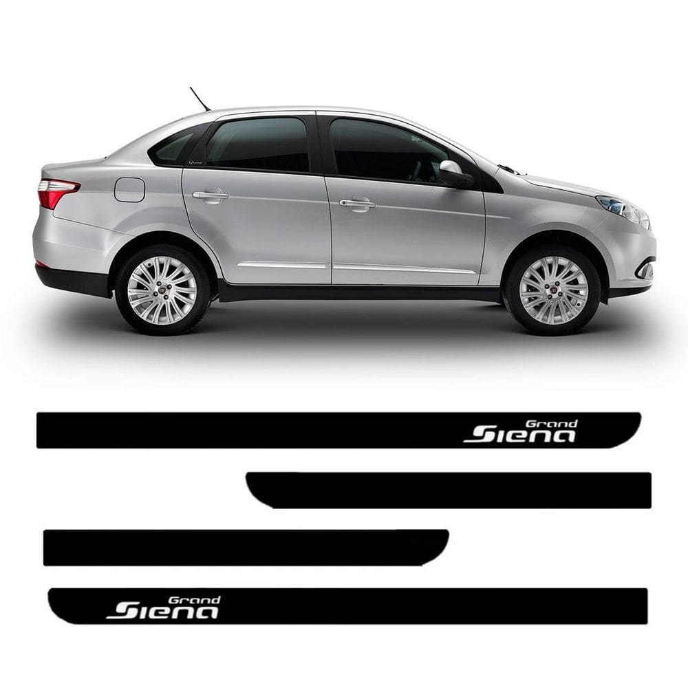 Friso Lateral Fiat Grand Siena Todos 4 Portas Preto Fosco