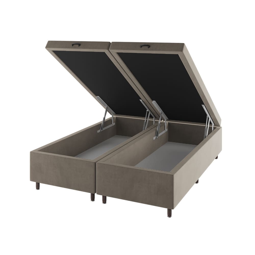 Base Box Bau Queen Size Cairo (43x158x198cm) Perola - Casa Giulia