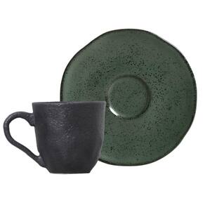 Conjunto com 6 Xícaras de Café com Pires Orgânico Stoneware Arauco 120ml