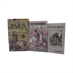 Caixa Livro Porta Objetos Paises Mundo Decorativo Fake Kit3