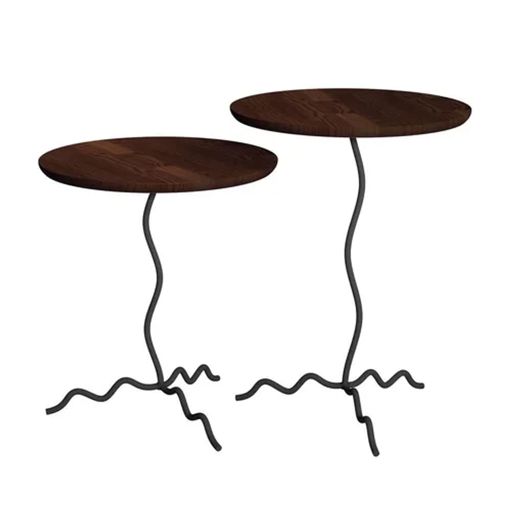 Conjunto Mesa Lateral Onda - Tabaco