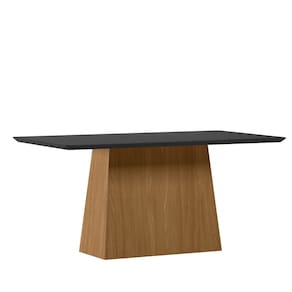 Mesa Jantar Retangular 160 x 90 Com Vidro 3mm Lily Sem Cadeiras - Ype - Preto - ÉdeCasaMóveis