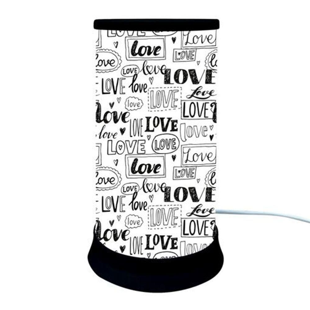 Luz Do Amor: Luminária De Mesa Elegante Em Preto E Branco Para Seu Ambiente Moderno