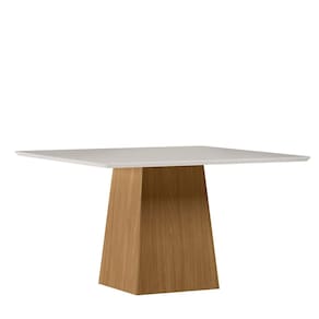 Mesa Jantar Retangular 135 x 135 Com Vidro 3mm Lily Sem Cadeiras - Ype - Off White - ÉdeCasaMóveis