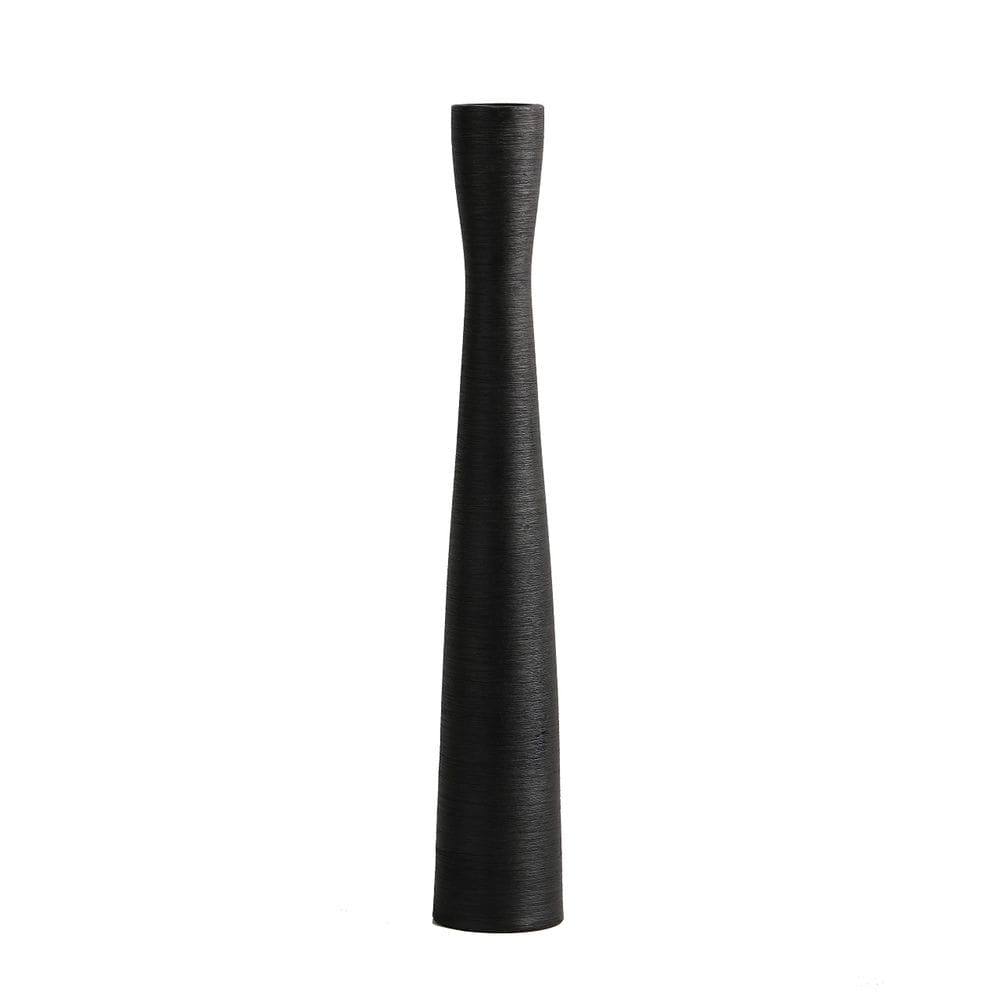 Vaso de chão AETVRNI em cerâmica preta de 51 cm de altura para capim-dos-pampas