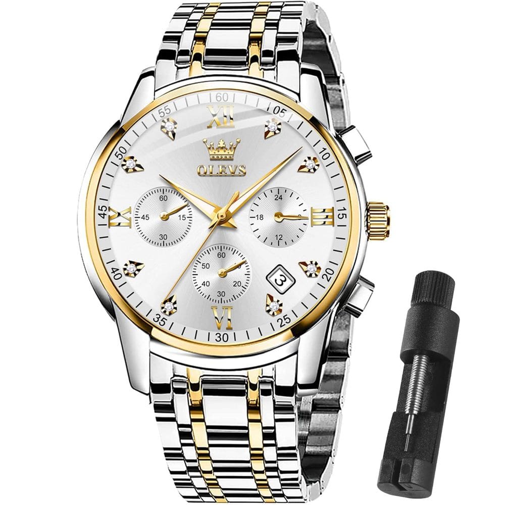 Relógio de pulso OLEVS Chronograph multifuncional para homens à prova d`água