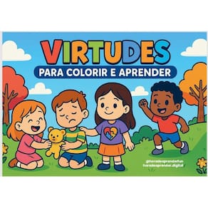 22 Folhas Avulsas Colorir Virtudes Infantis + Acetato