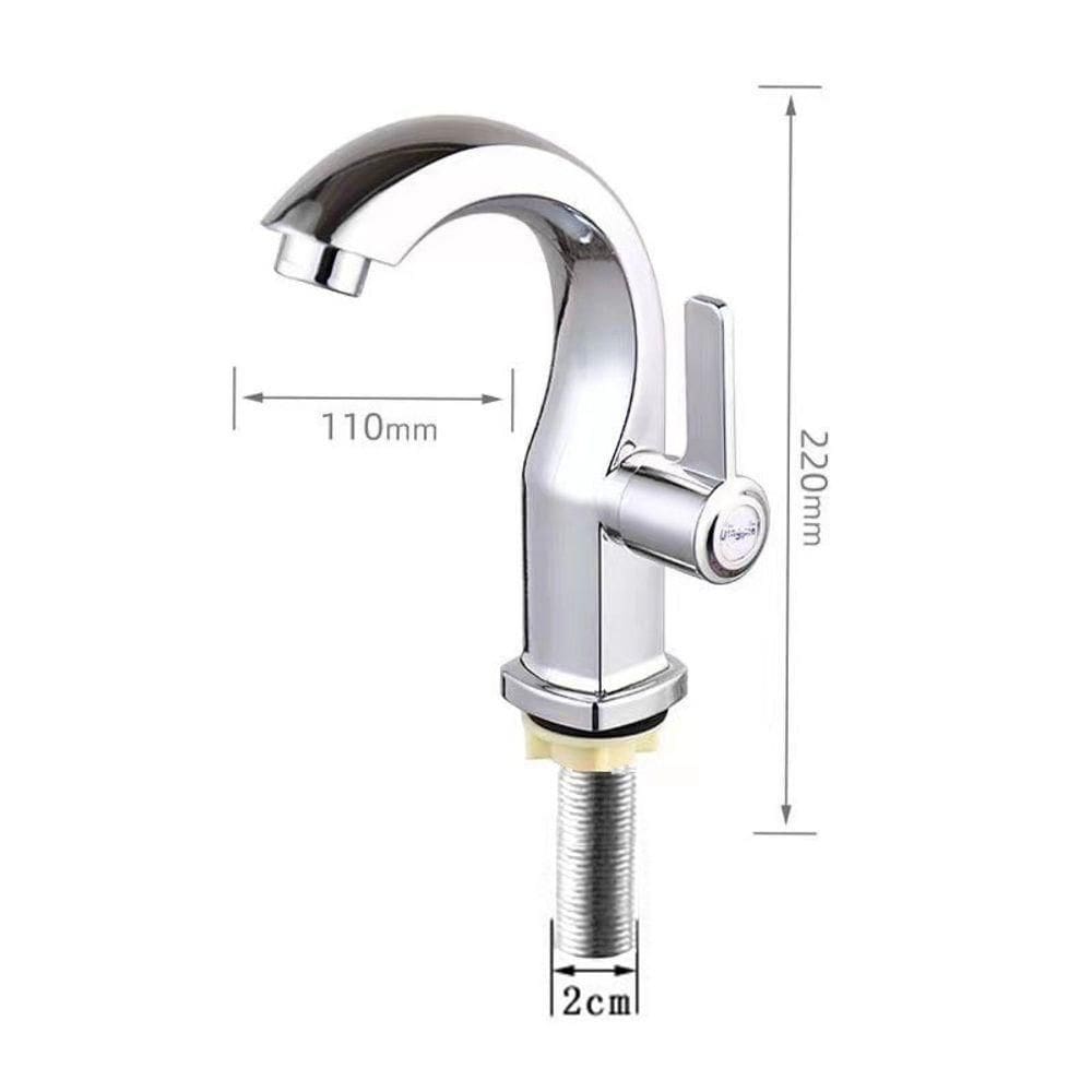 Torneira De Bacia Metal Simples Frio 1-2 Polegadas Cuba Pia Lavatório Sair água Fria Cor:prata