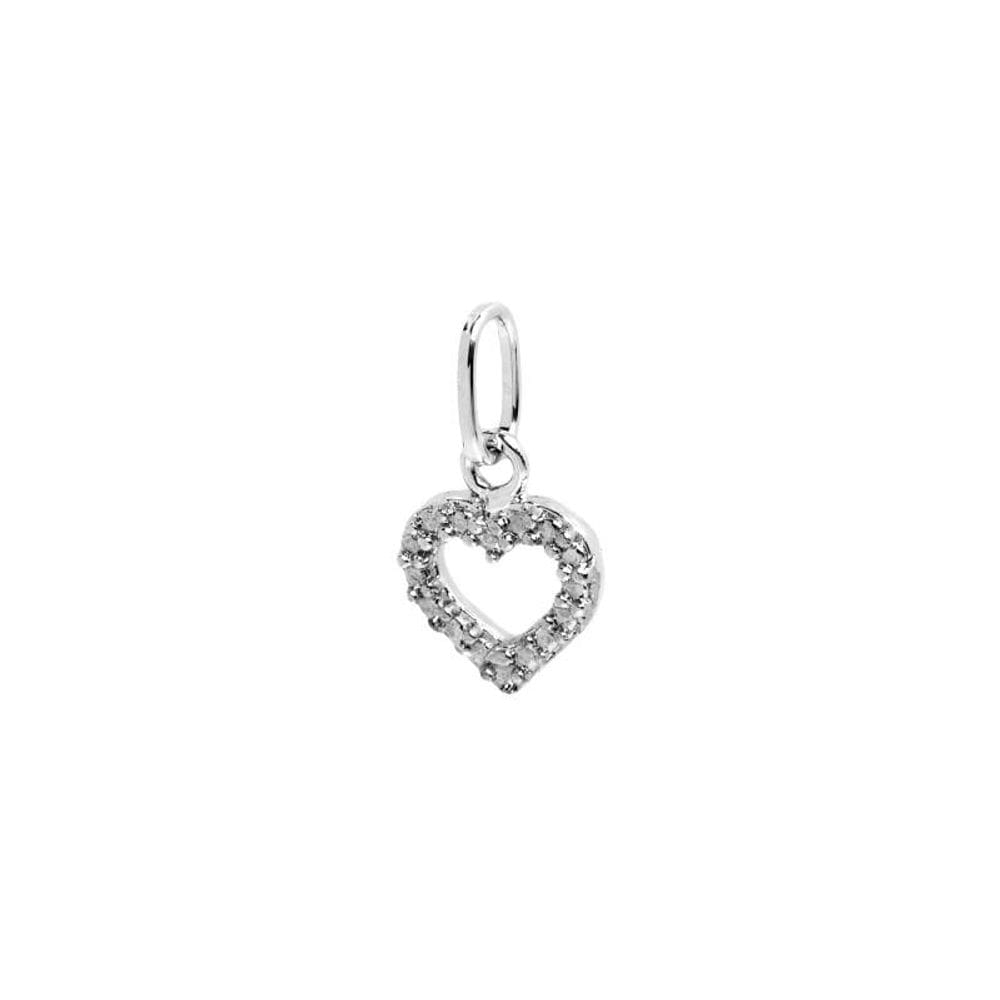 Pingente de Prata Coração com Zircônias 9x9mm