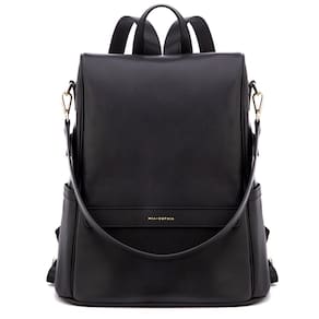 Mochila para fraldas MIA + SOPHIA Leather com trocador preto