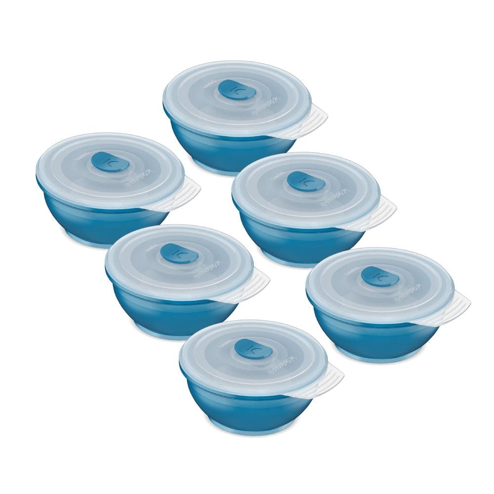 Recipientes de armazenamento de alimentos Silicone Collapse-it com tampas 6x1,5C