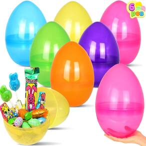 Ovos de Páscoa JOYIN 10 Jumbo Clear Plastic, preenchíveis, 6 unidades
