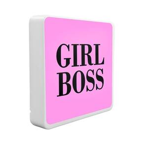 Iluminação Inspiradora Girl Boss – Luminária Box Slim Com Conexão Usb Para Seu Escritório