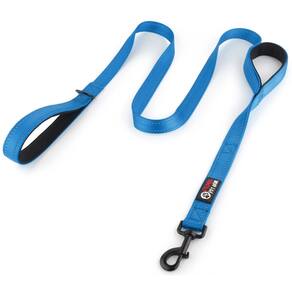 Coleira para cães Primal Pet Gear, alça dupla, 1,8 m, nylon, azul