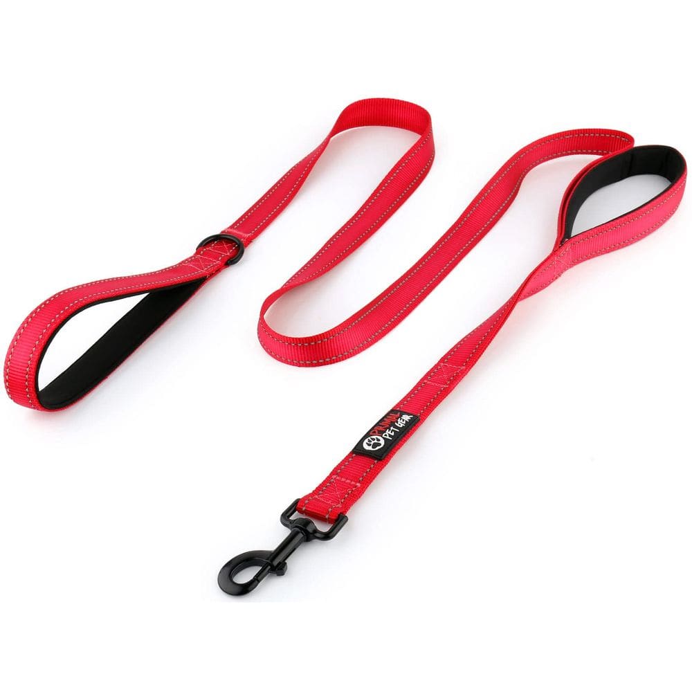 Coleira para cães Primal Pet Gear, alça dupla, 1,8 m, náilon vermelha