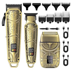 Aparador de cabelo Hatteker Professional 3 em 1 com display LCD